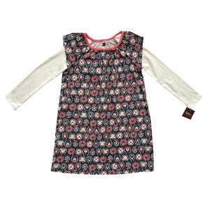 NWT Tea Collection Layered Sleeve Patterned Dress Size 6